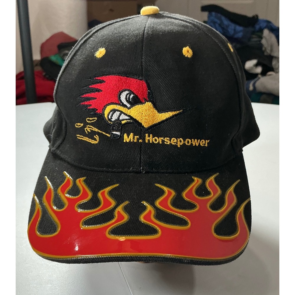 VTG Y2K Clay Smith Cams Black Flames Mr Horsepower Hat OSFA Racing Cap